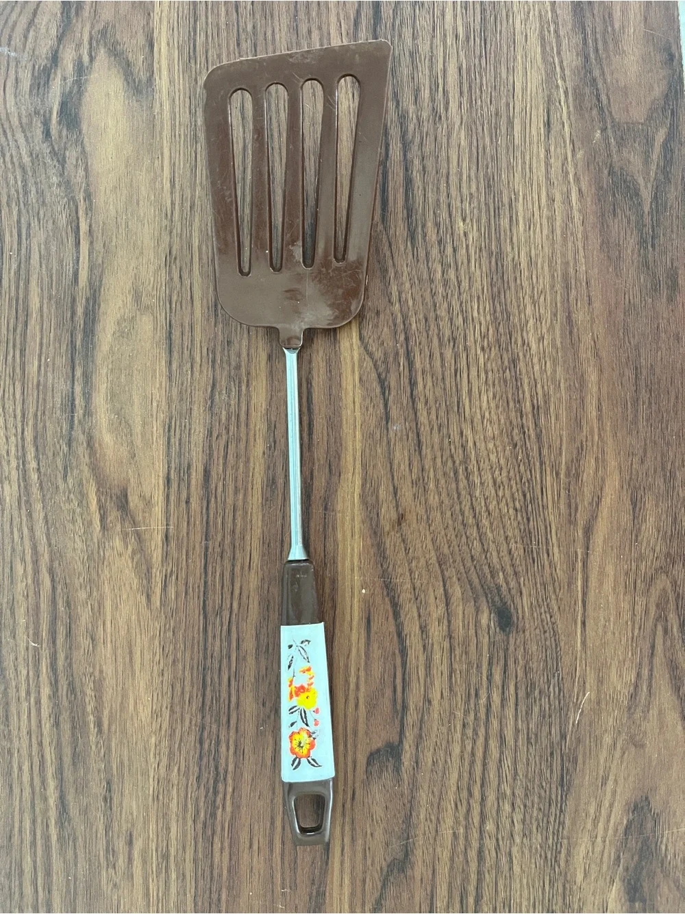 VTG 70s Brown Soup Ladle Spatula Set Groovy Whimsy Kitchen Utensils Cottage